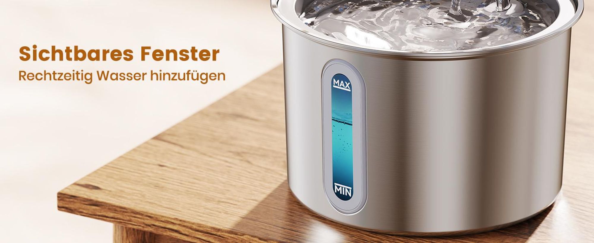 Oneisall – Katzenbrunnen Edelstahl, 2L, Trinkbrunnen für Katzen
