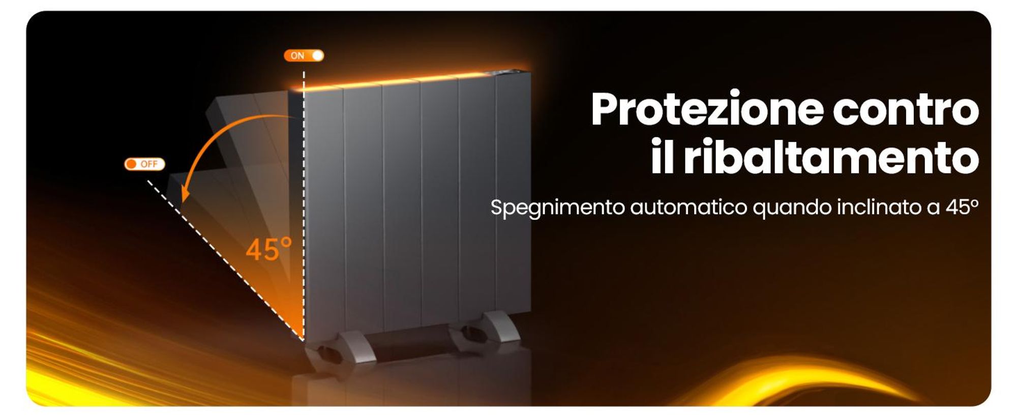 EMKE® Riscaldatore elettrico 1000W Display LCD convettore elettrico antracite WiFi + Alexa/Google Home Radiatore elettrico antracite a pavimento+a parete per 9m²
