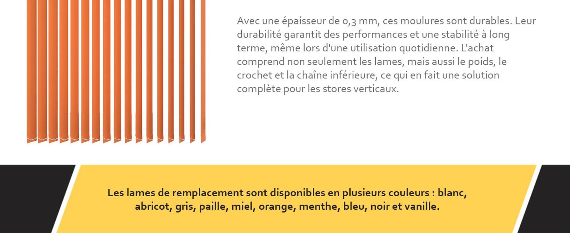 Time4blinds - Lames de rechange stores verticaux - 127mm(L) - 2290mm(H) - Blanc