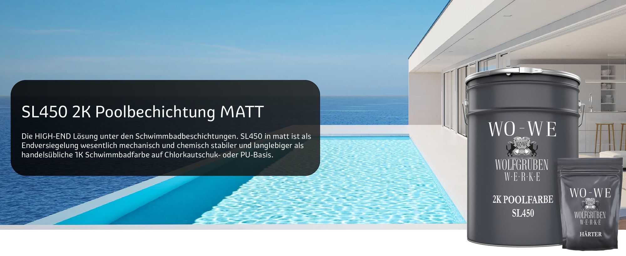 WO-WE 2K Poolfarbe Poolbeschichtung Schwimmbadfarbe MATT