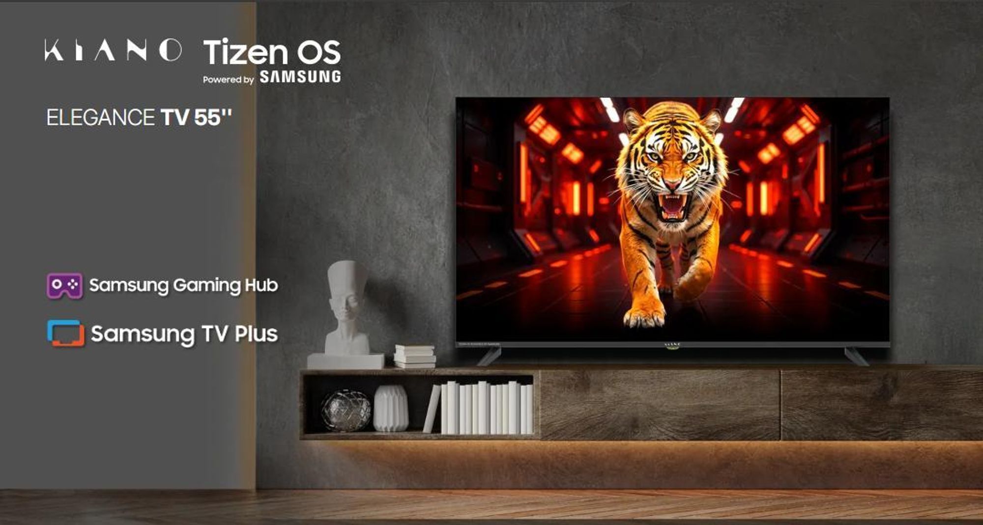 Kiano Elegance 55" UHD 4K Tizen OS Powered by Samsung (flat, 55 Zoll / 139.7 cm) DLED Smart TV