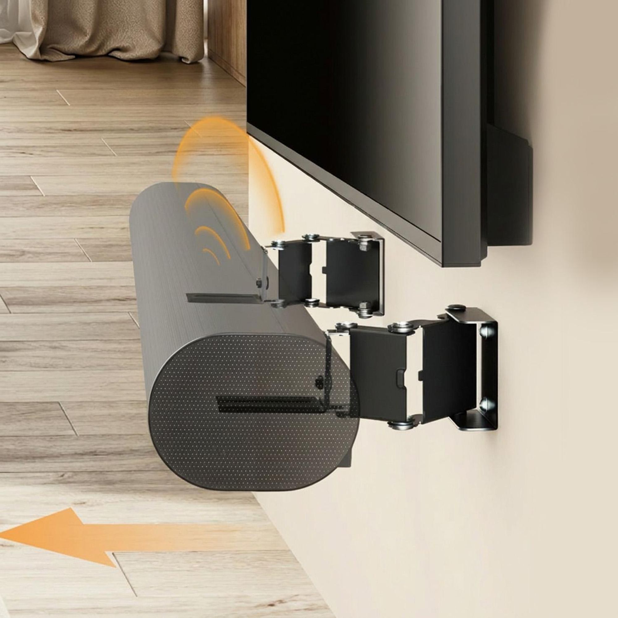 Wandhalterung für Maclean-Soundbar Neigungsverstellung +8° bis -8° max. Belastbarkeit 10 kg aus Stahl MC-177
