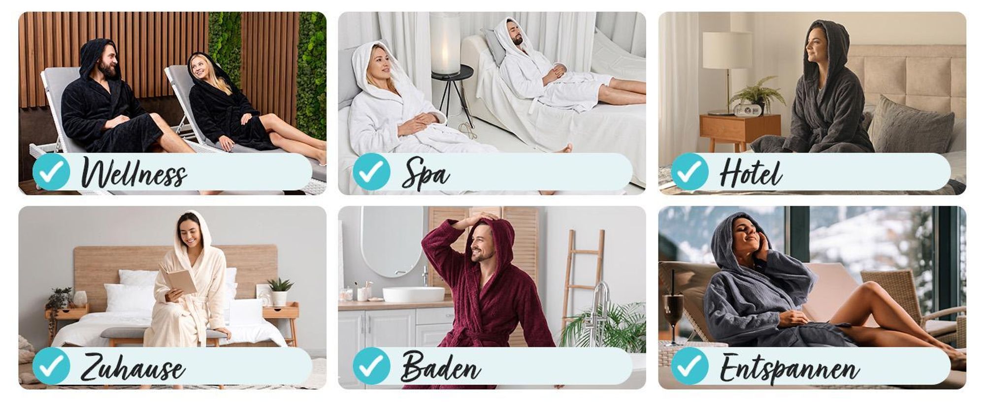 AR Line Kapuzen Bademantel 100% Baumwolle 450 g/m² – Uni Frottier Saunamantel, Größen S–XXXL, in Farbe: Anthrazit-Grau, in Größe: L