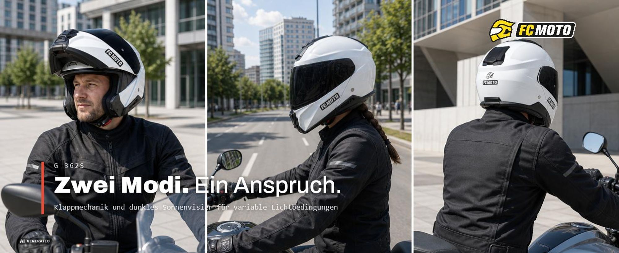FC-Moto G-362S Klapphelm, schwarz, L (59/60)