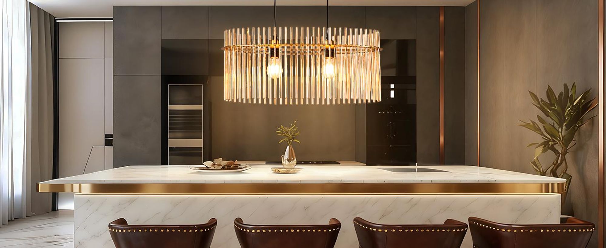ZMH Lampa wisząca na stół do jadalni 2 płomienie - lampa wisząca złota E27 lampa wisząca ze szklanym kloszem Ø 60 cm lampa wisząca na stół do kawiarni baru kuchni salonu (bez żarówki)