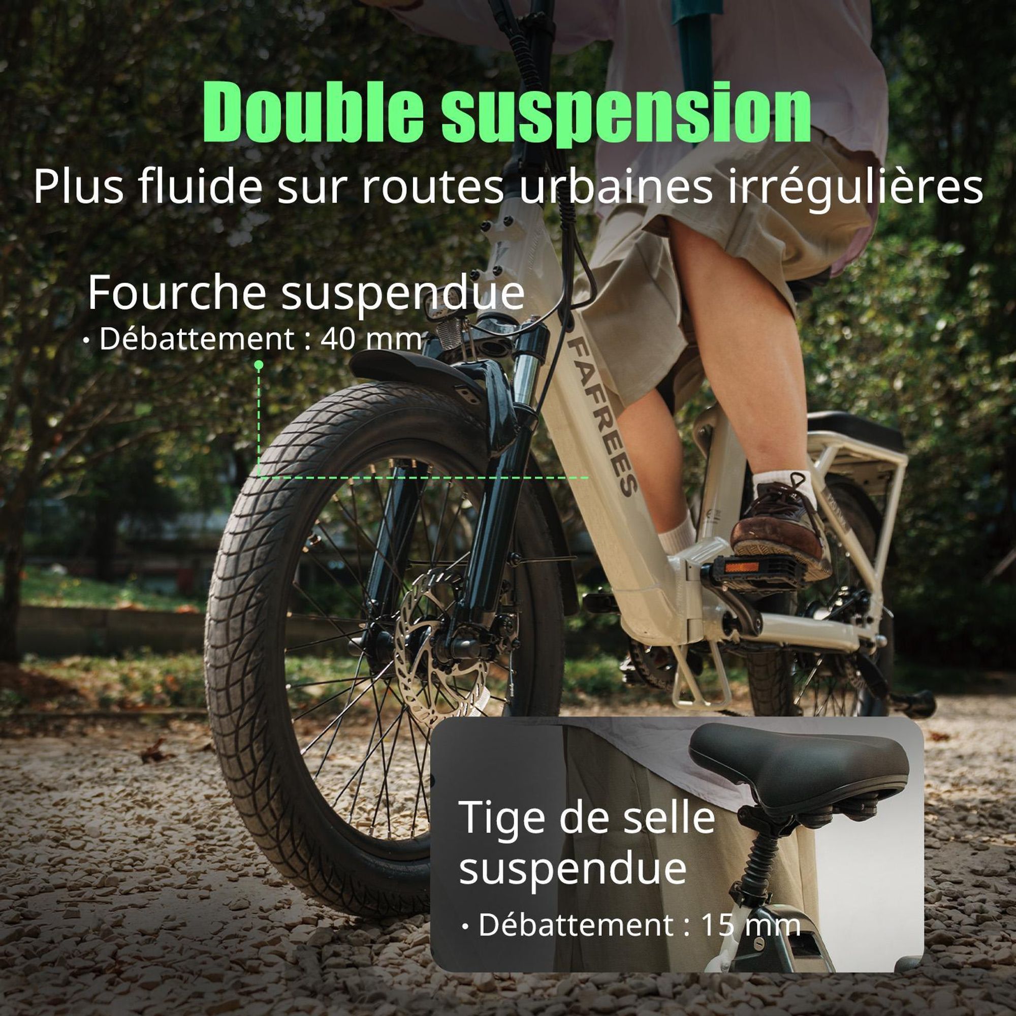 FAFREES F20 Flex vélo électrique pliant - moteur 250W batterie 36V25Ah 95KM - Vert Violet
