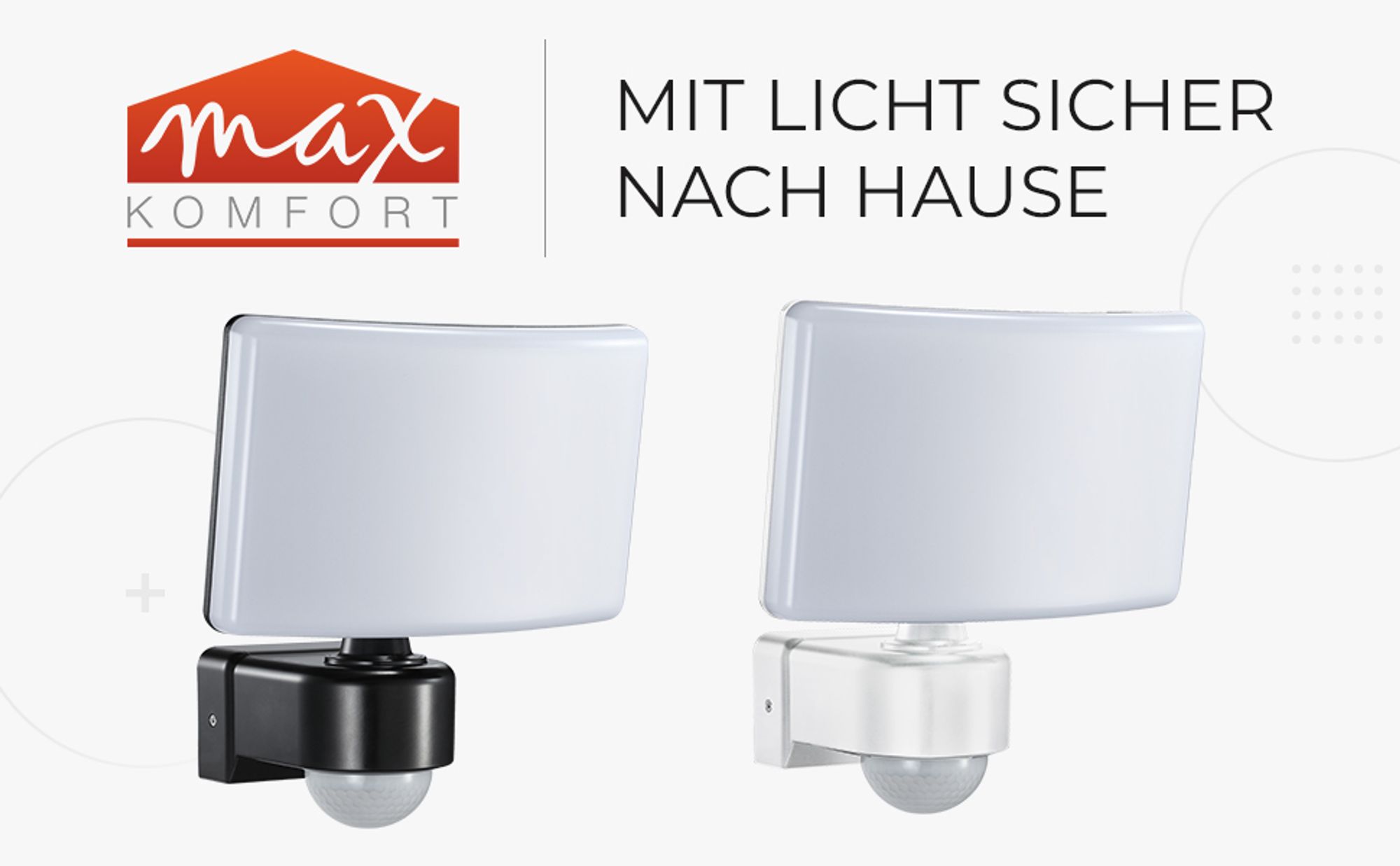 LED Außenleuchte mit Bewegungsmelder Schwenkbar Schwarz | 30W Neutralweiß 4000K IP65 Bewegungsmelder- Steuerung weiterer Leuchten bis 500W | SUN2200