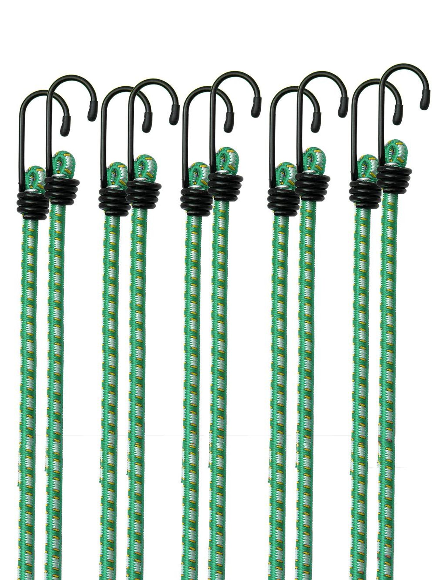 MONZANA 10x Spanngummi mit Haken Wetterfest Grün 61cm