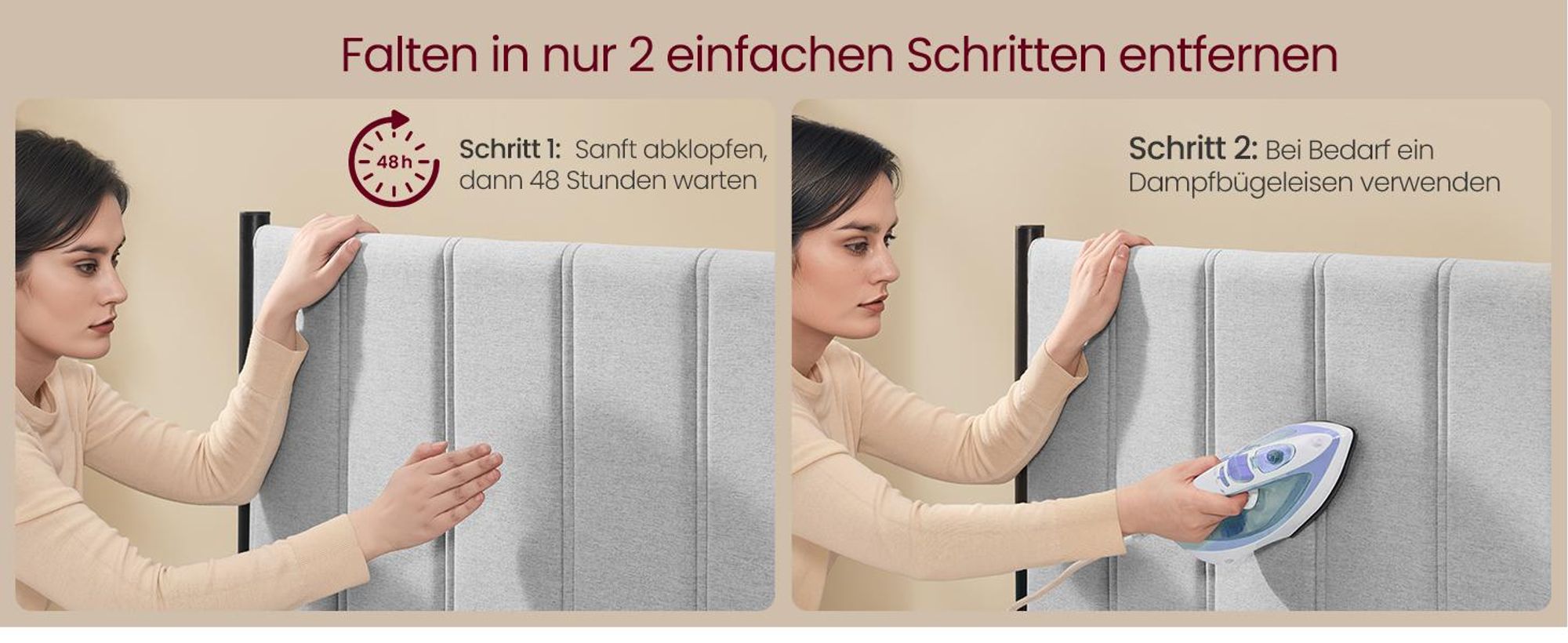VASAGLE Doppelbettgestell, 140 x 200 cm, Bettgestell, mit gepolstertem Kopfteil, Bettrahmen, Stahl, trägt bis zu 500 kg, einfache Montage
