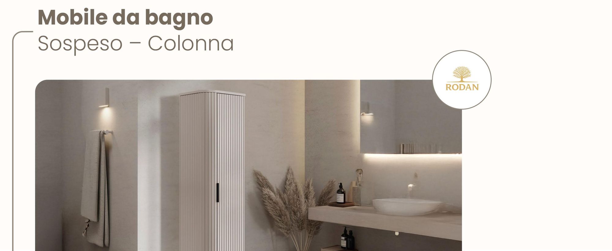 Mobile alto da bagno - 139 CM - Beige Mat - MDF - Scaffale da bagno - Mobile da bagno