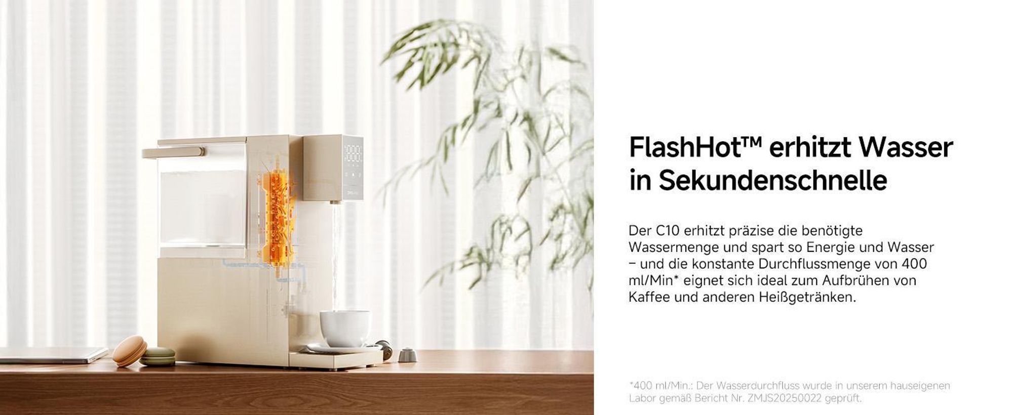 Dreame C10 Wasserspender Heißes und Kaltes Wasser Für Die Arbeitsplatte,Temperatur- und Durchflussregelung,UV-Sterilisationsfilter,Ohne Installation