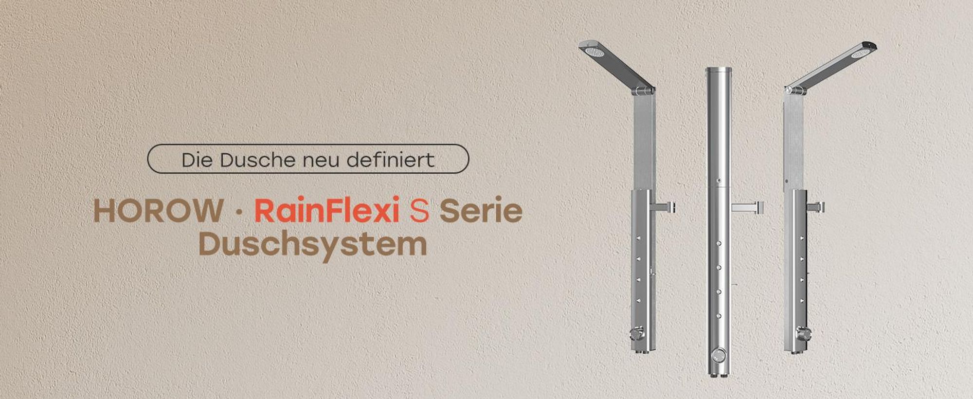 HOROW Regendusche Set Chrom, Duschset Duschsystem mit 4 Massage-Modi, Klappbares Duschset, Höhenverstellbar, ohne Armatur, passt auch für Badewannen