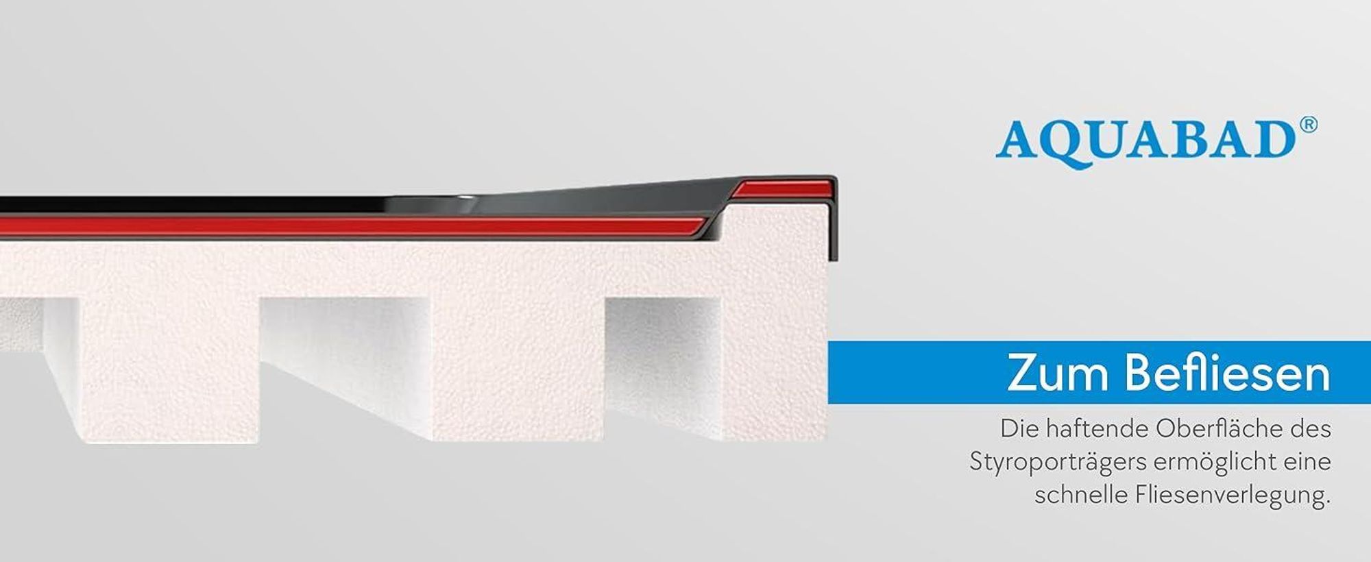 AQUABAD® Duschwanne Komplettset Basic Black Stone 90x120cm Rechteck inkl. Styroporträger und Ablaufgarnitur Alcadrain A49CR