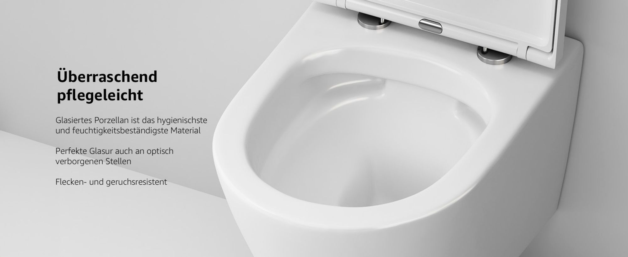AM.PM Design Hänge-WC spülrandlos Toilette inkl. WC Sitz mit Softclose Absenkautomatik