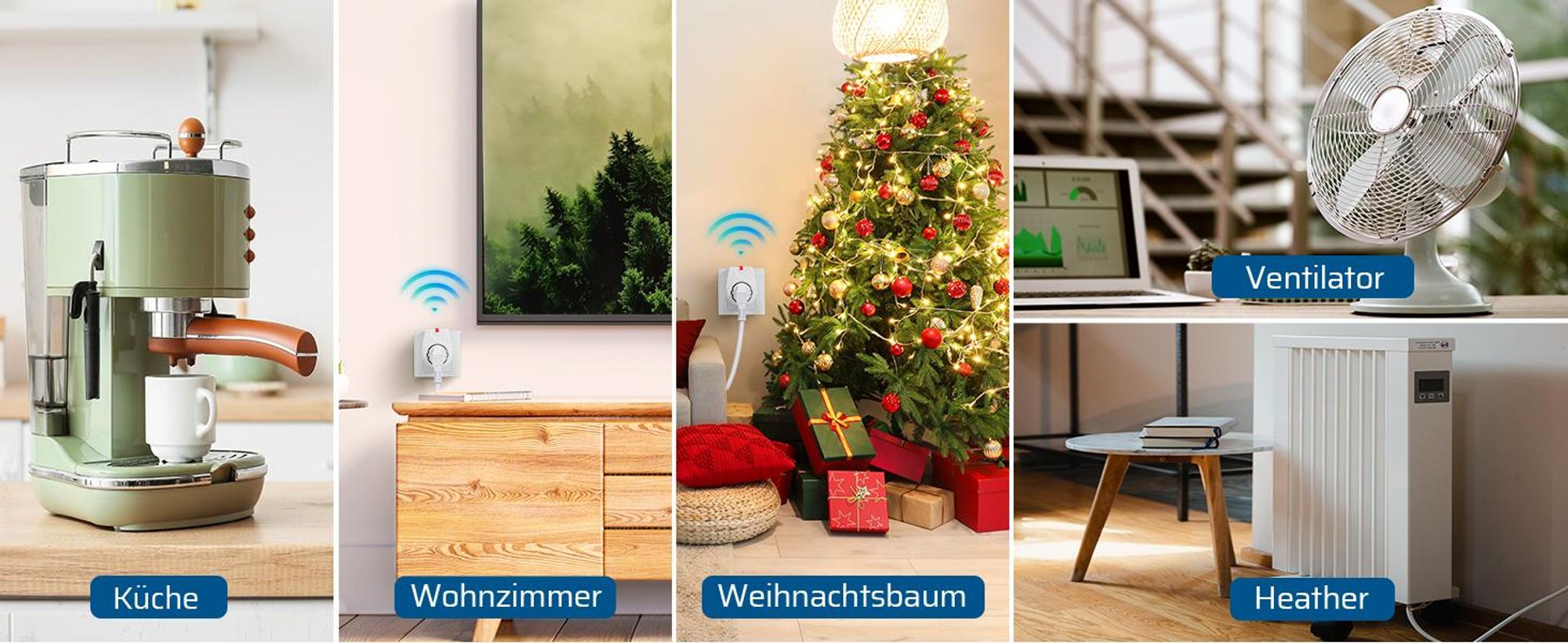 DEWENWILS Funksteckdosen mit Fernbedienung, 2er Set Lichtschalter, 16A, 3500W