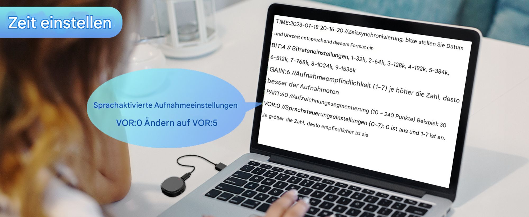 Digitaler Sprachrekorder mit 64 GB und Wiedergabefunktion – Tragbares Mini-Tonbandgerät mit Lautsprecher, sofortiger Wiedergabe und USB-Speichersticks