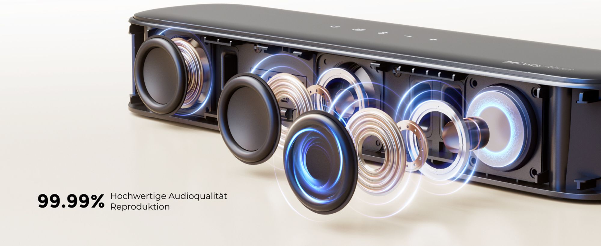 ULTIMEA 7.1ch Dolby Atmos Soundbar mit Subwoofer für TV, Surround Sound System für Heimkino, App Steuerung, 4 Surround Lautsprechern
