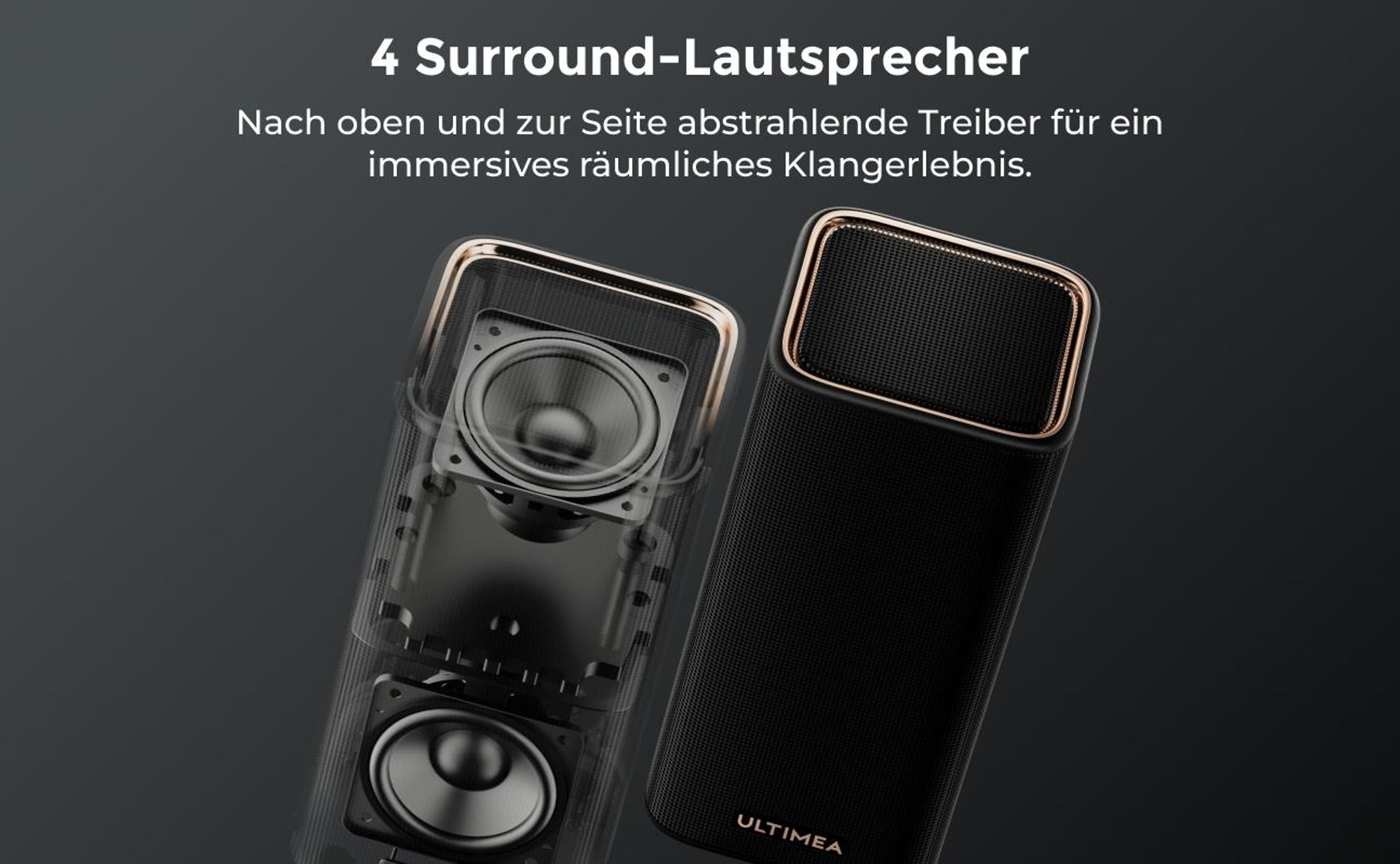 ULTIMEA Skywave X100 Dual 9.2.6 Soundbar mit Dolby Atmos & DTS:X, THX-Tuned, 2x10" Subwoofer, 2000W, 8K Pass-Through, Kabellos