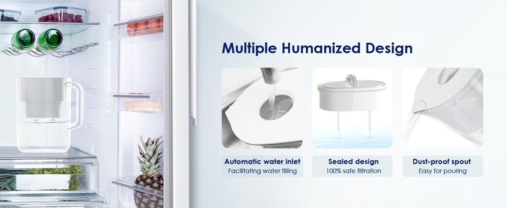 Waterdrop Lucid Wasserfilterkrug mit 4×90-Tage-Filter, 3,5 l, NSF-, BPA-frei, Weiß (Ersatzfilter: WD-PF-01A Plus)