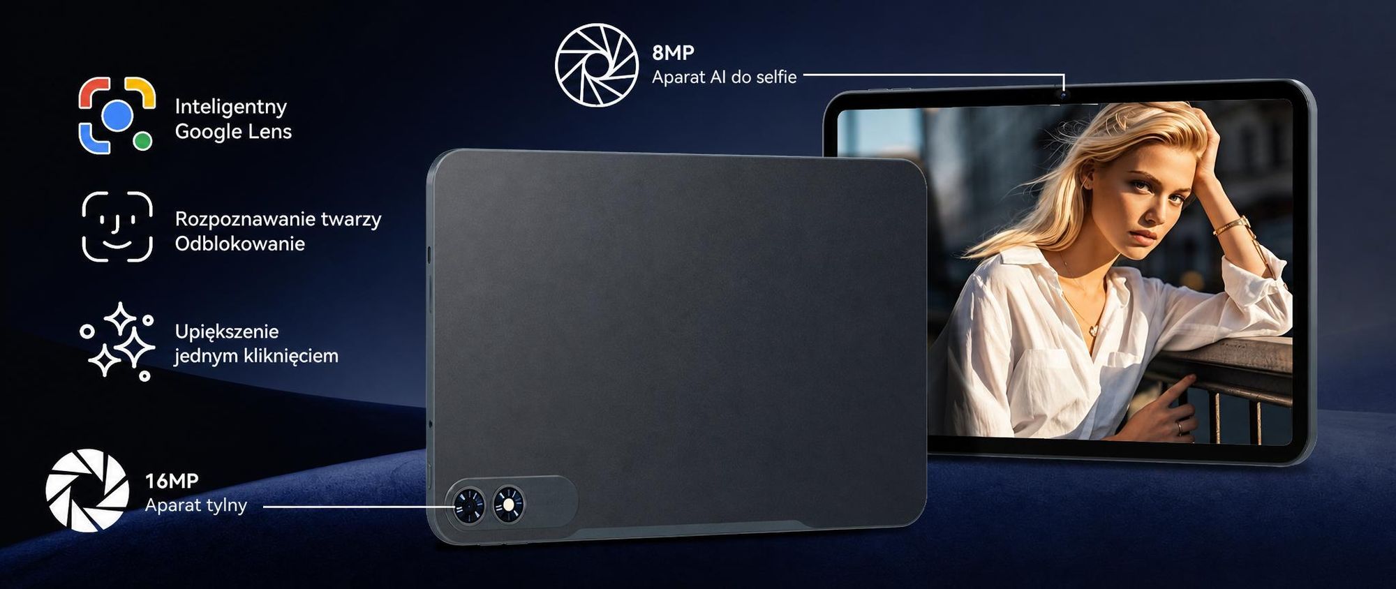 Tablet T60Pro, 13,4 cala, system Android 16, 24 GB (8 + 16) + 256 GB/2 TB pamięci zewnętrznej (TF), bateria 10000 mAh, wyświetlacz 2K Incell / 120 Hz / Wi-Fi 5G, w zestawie: etui, mysz, klawiatura, słuchawki przewodowe