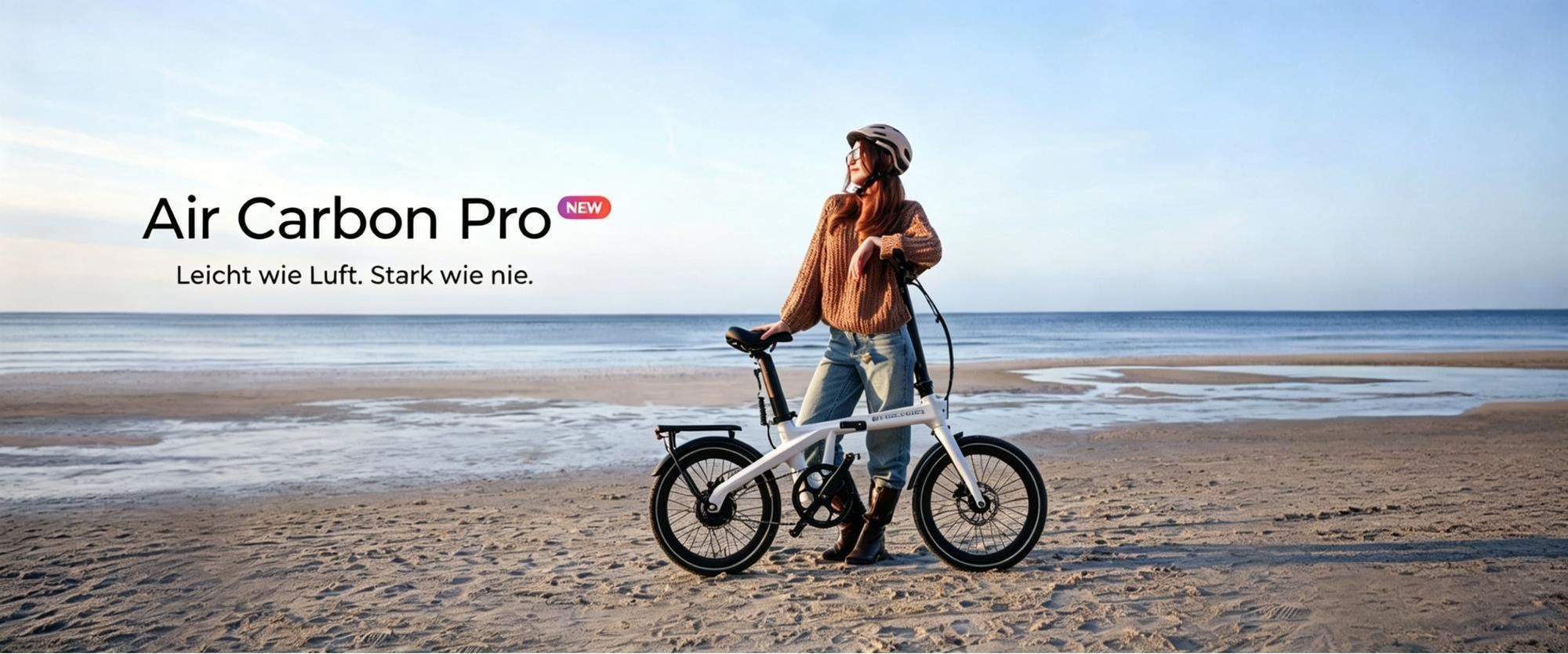 Rower elektryczny ADO E-Bike Air Carbon Pro, rower elektryczny dla kobiet/mężczyzn, rower składany, napęd pasowy, wyświetlacz IPS LCD, aplikacja ADO + NFC, silnik BAFANG