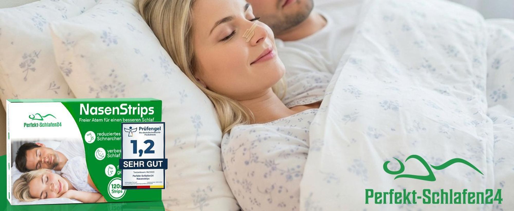Perfekt-Schlafen24® 120 Stück Nasen Stripe Reduzieren Schnarchen | Natürliche Schlafpflaster für die Nacht | Hautfreundliche Schlafunterstützung
