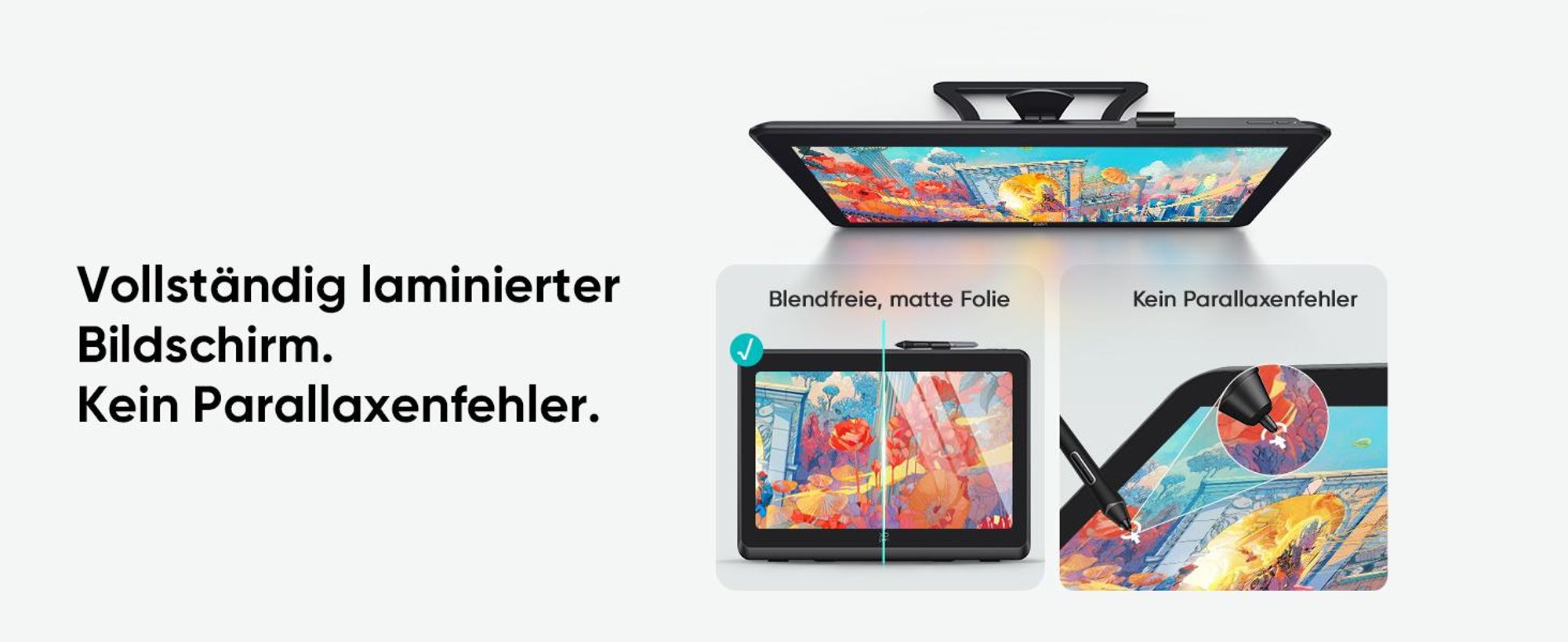 XPPen Artist 22 Plus Grafiktablett mit Display 21,5 Zoll Pen Display, X3 Pro Stift mit 16K Druckstufen, für Bild- und Videobearbeitung