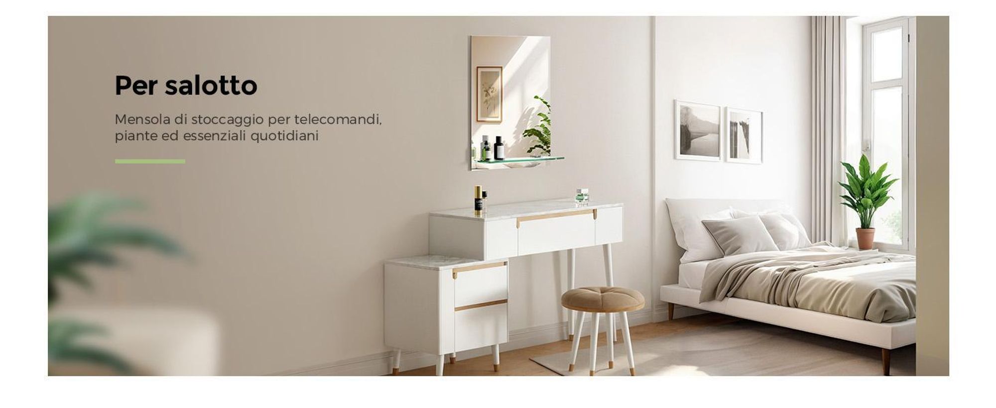 S'AFIELINA Specchio da bagno con mensola 60 × 80 × 1,0 cm (A × L × P) Specchio con mensola Specchio da parete per bagno con scaffale
