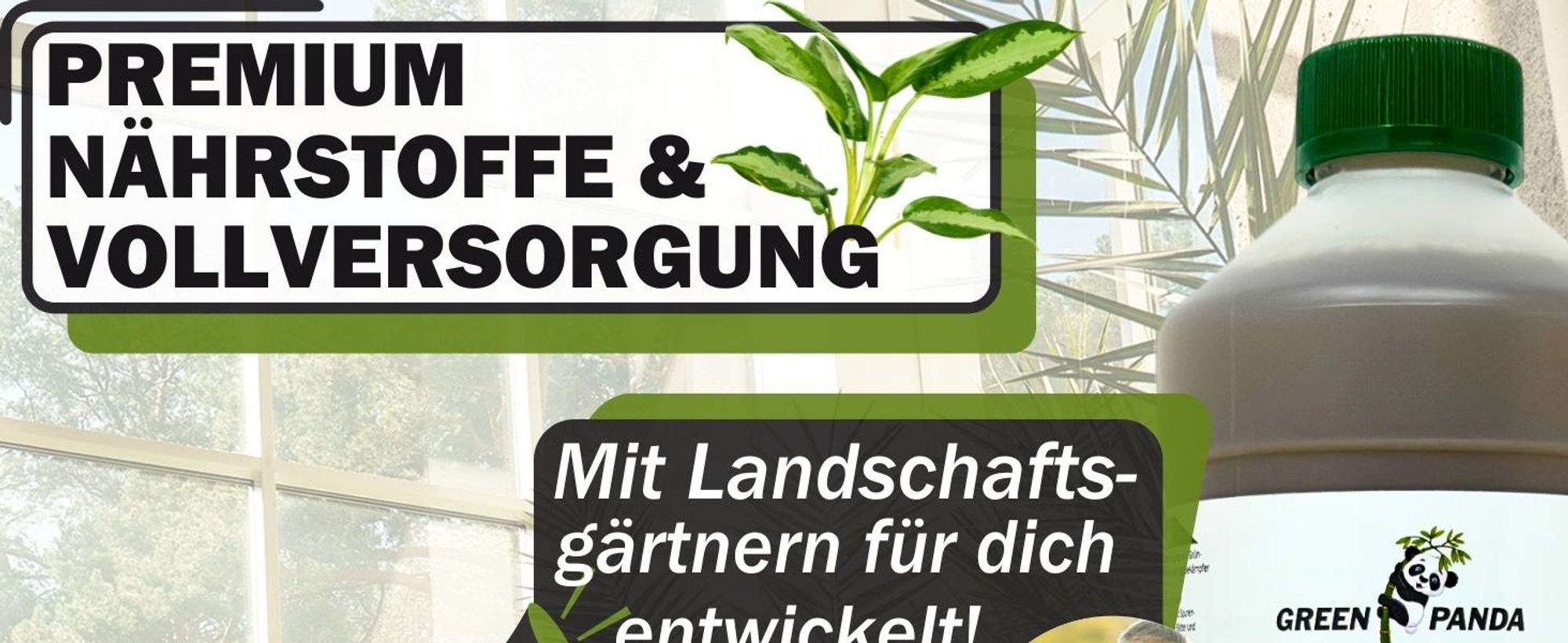 GreenPanda Grünpflanzen Dünger & Palmen Dünger 1 Liter - Für Zimmer- & Balkonpflanzen - Grünpflanzen Dünger - Palmendünger