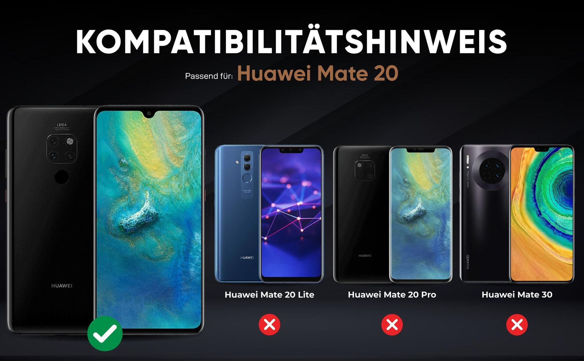 Kompatibilitätshinweise Hülle für Huawei Mate 20