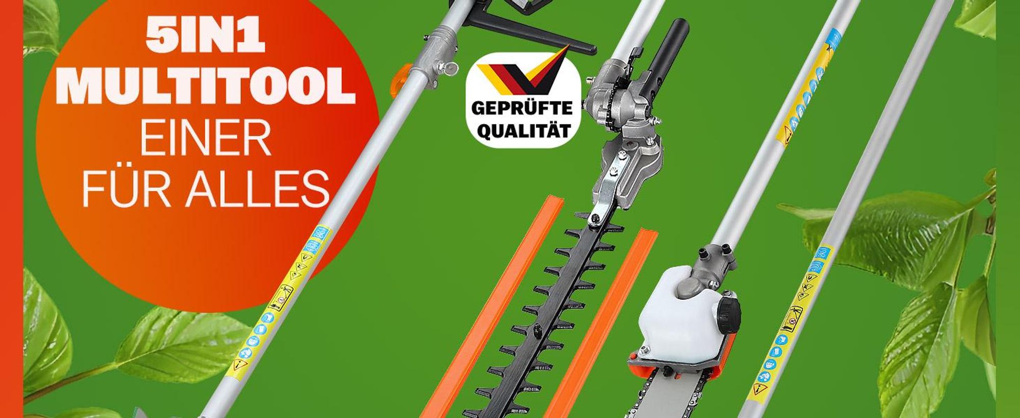 GARDEBRUK Benzin Motorsense Freischneider 5 in 1 Multitool