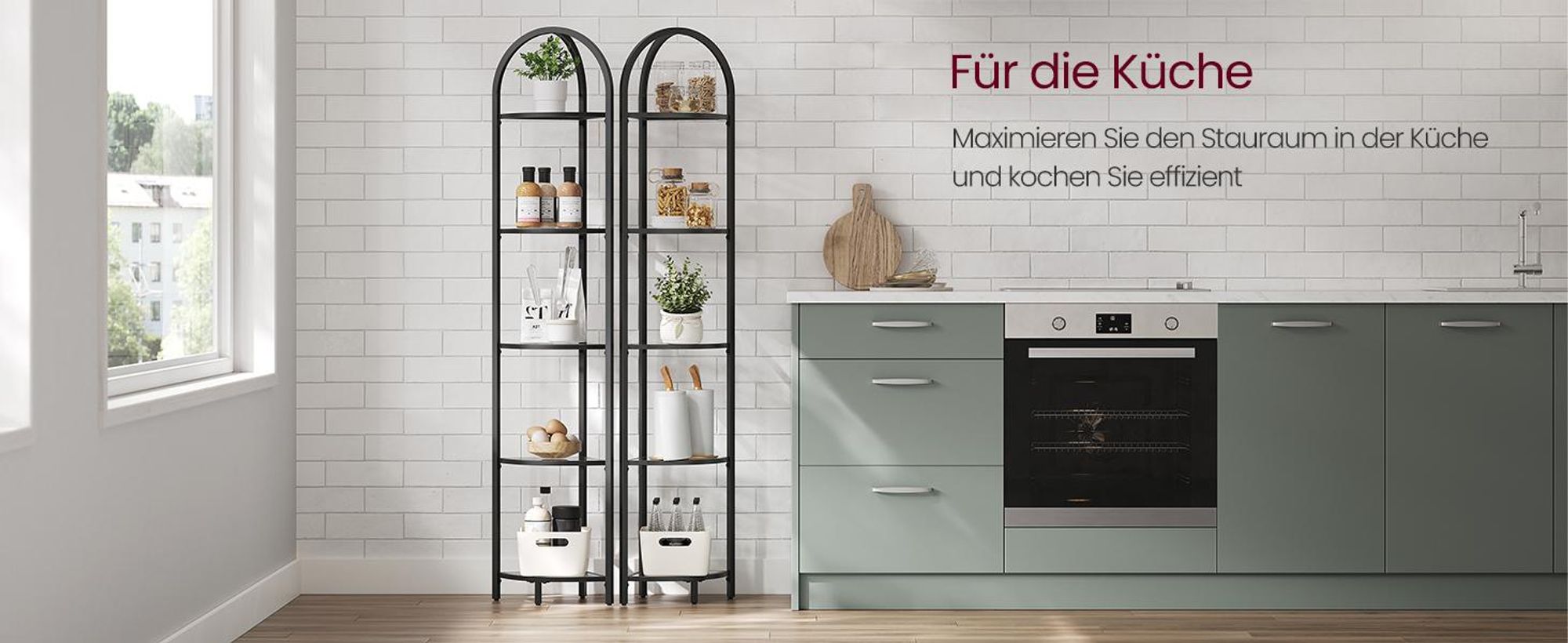VASAGLE Eckregal, Standregal mit 5 Etagen, Metall, Hartglas