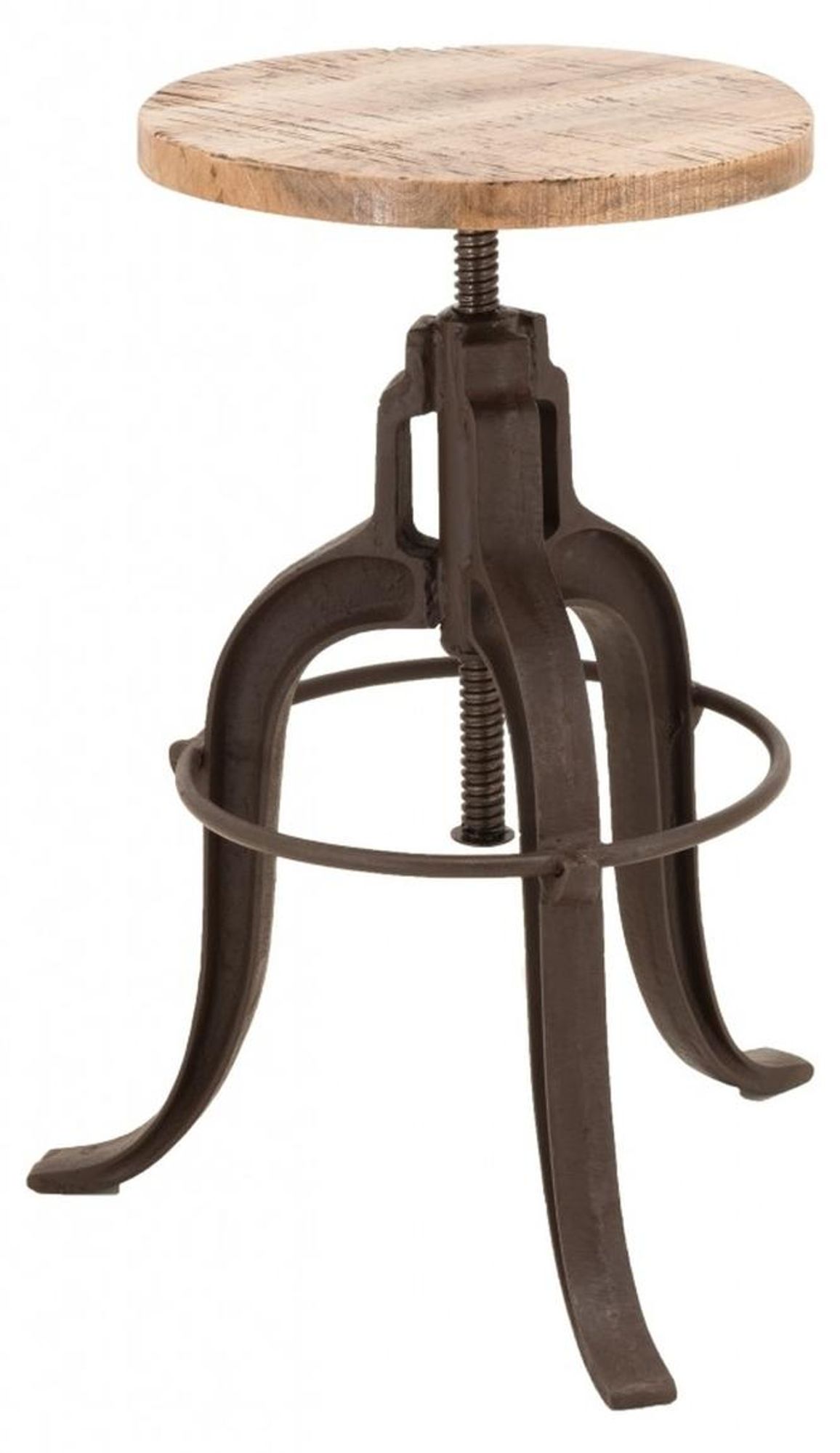 IRON Drehhocker – Drehhocker mit höhenverstellbarer Massivholz-Sitzfläche
