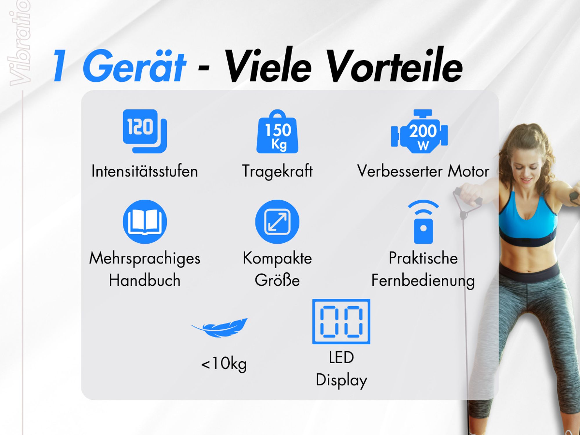 Winch Vibrationsplatte PRO-Preissieger|INKLUSIVE Zwei Zugbändern|Ideal für Passives Training, Po, Beine, Fettabbau sowie gezielte Kalorienverbrennung|Fitnesstraining für Zuhause +GRATIS Fernbedingung