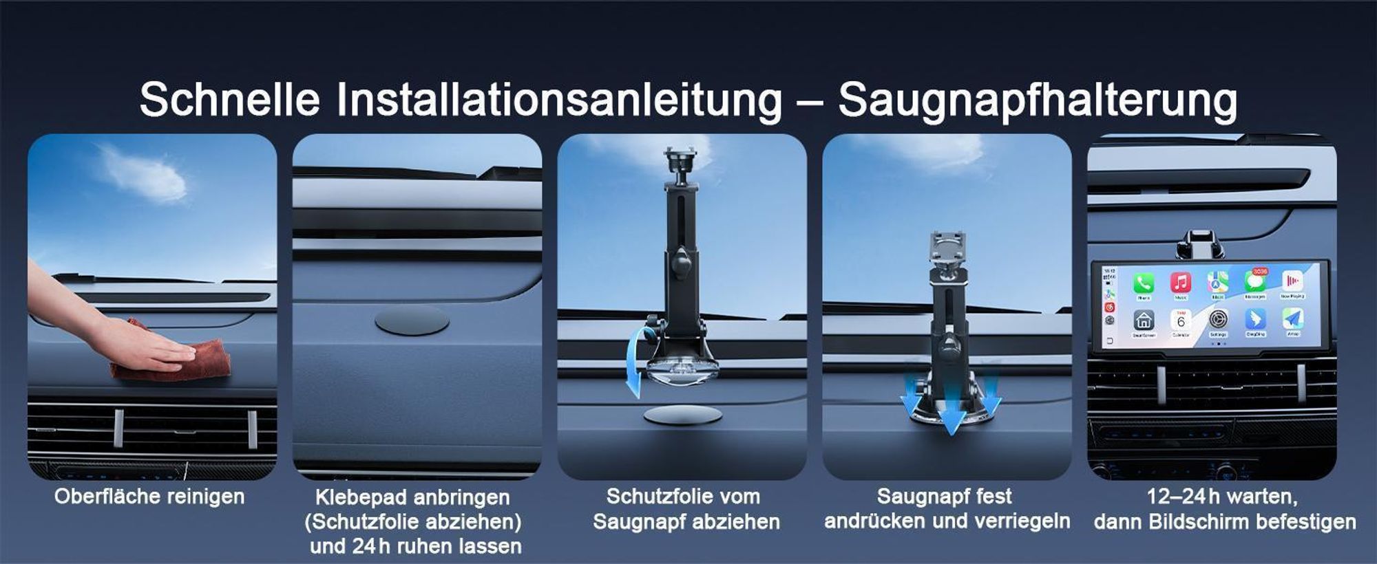 Wireless Apple Carplay & Android Auto Stereo Empfänger mit 4K Dashcam Vorne, 1080P Rückfahrkamera,9,26-Zoll Touchscreen Drahtlosem Carplay