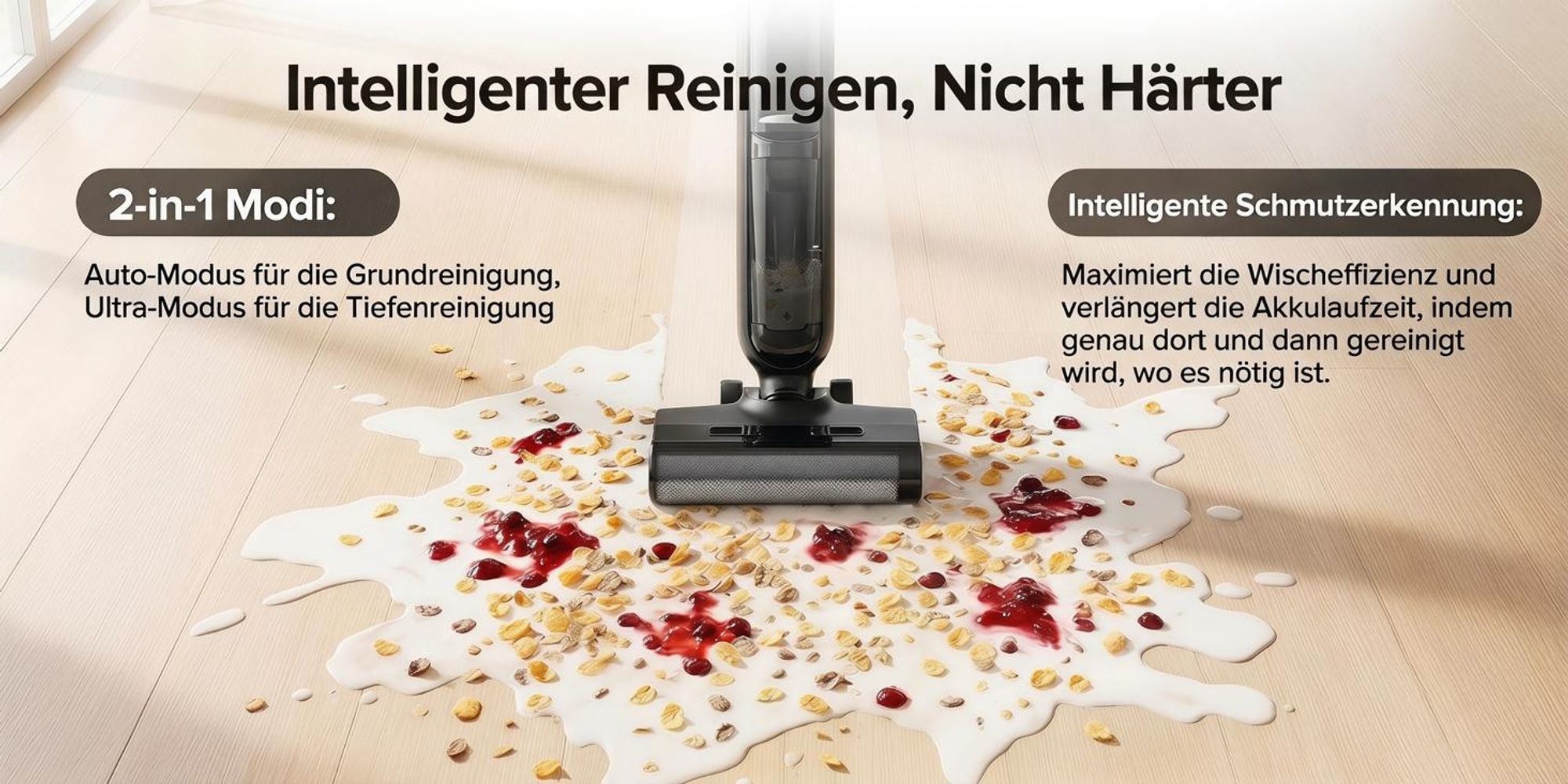 Lubluelu T6 Akku Nass-Trockensauger Kabellos Saugwischer mit Selbstreinigung 16000Pa Bodenreiniger mit Wischfunktion 30 Min Laufzeit für HarteBoden