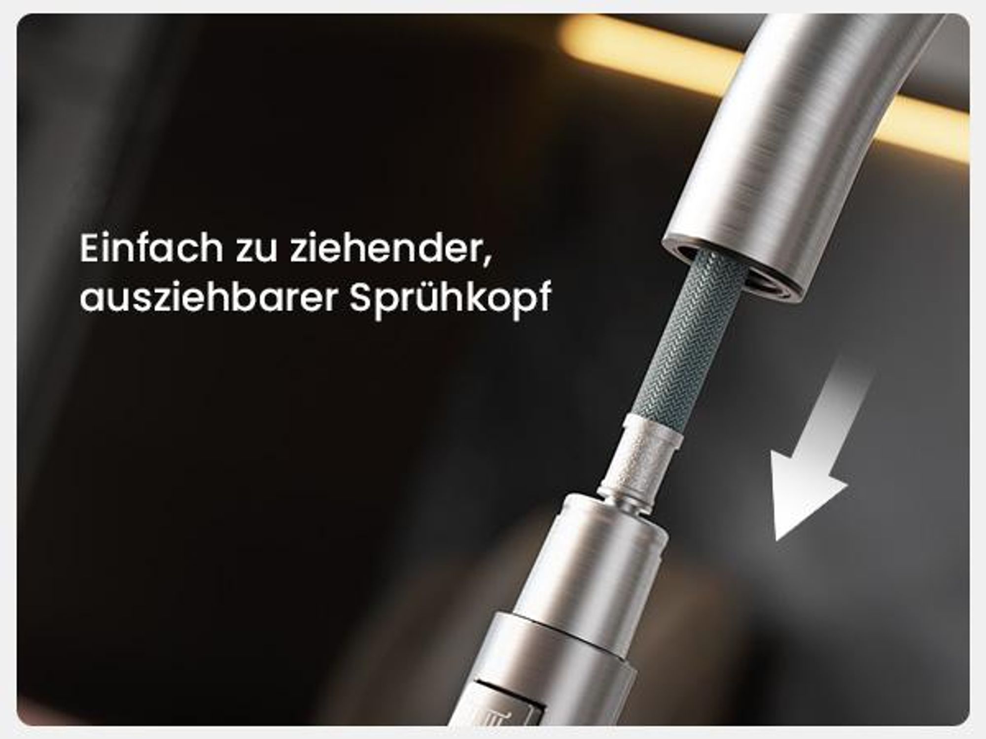 Wasserhahn Küchenarmatur, 360° Drehbar Spültischarmatur, Cecipa Ausziehbare Küchenarmatur 304 Edelstahl, Ausziehbarer Wasserhahn, Gebürstet
