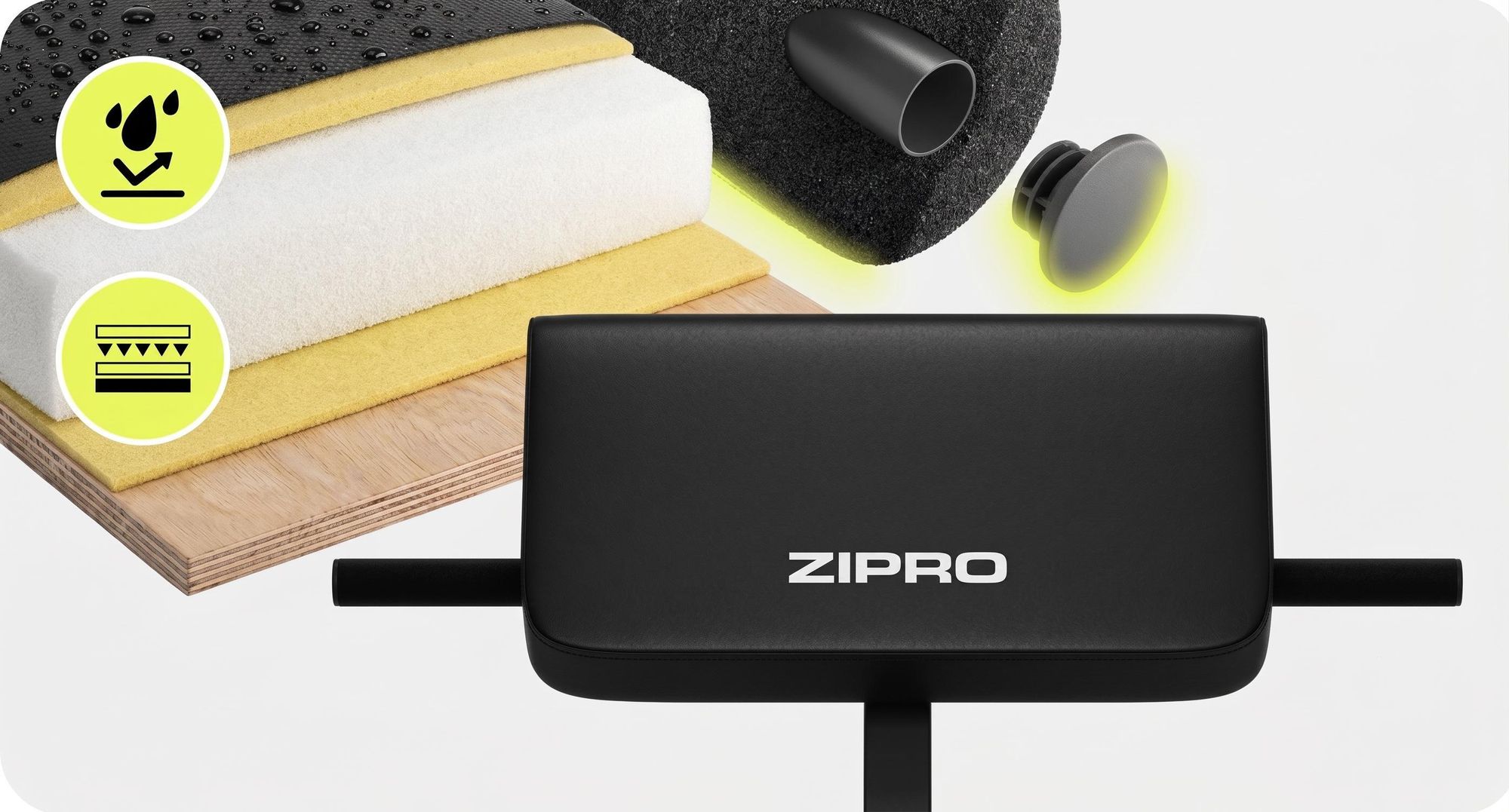 ZIPRO Core Direct Rückentrainer Klappbar - Römische Bank Hyperextension Bauchtrainer Rückenstrecker Fitnessbank Heimtrainer Homegym Core 220 kg