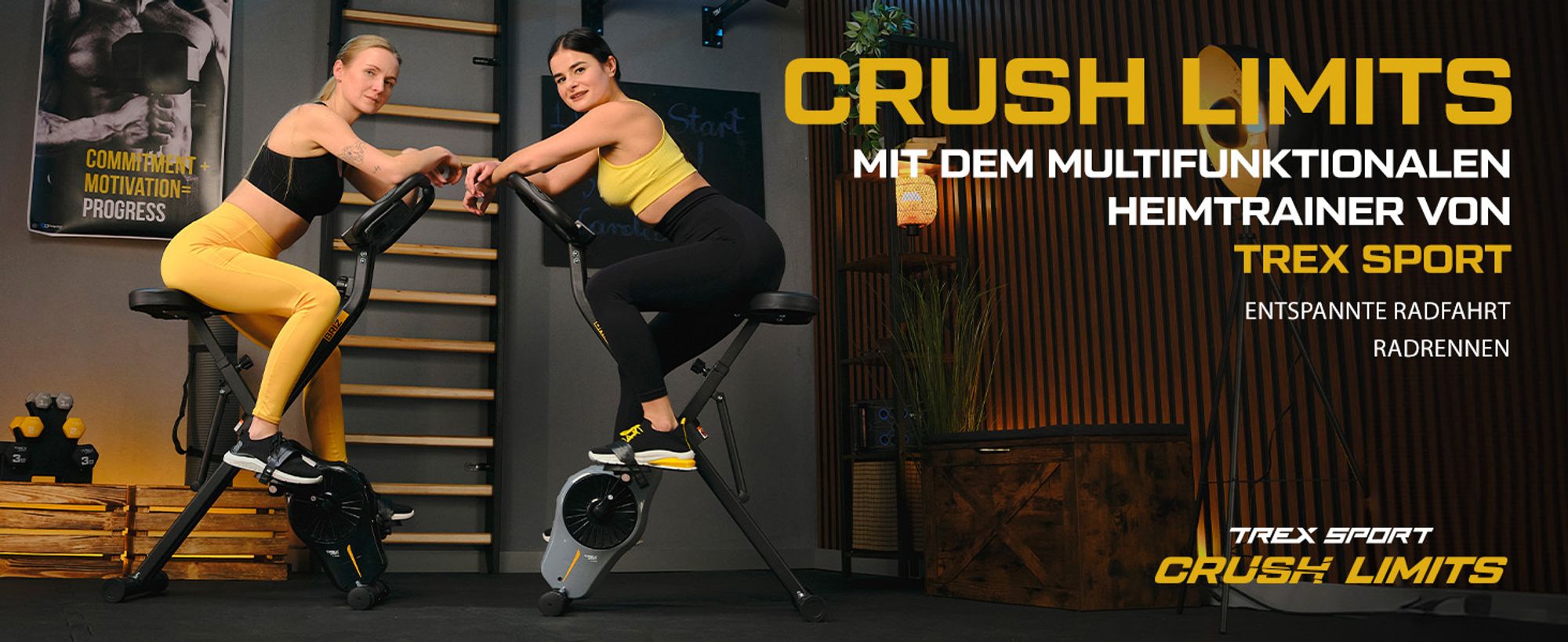 TREX SPORT Heimtrainer Fahrrad klappbar TX-340XB BRIZ | Hometrainer Fahrrad mit 10 Stufen, 6 Sitzhöhen, extrem leise | Ergometer Heimtrainer bis 100kg