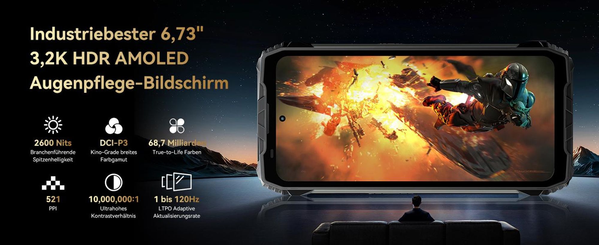 2026 Blackview Xplore 2 eSIM Satellitentelefon,5G Ohne Vertrag, 48GB+1TB, Dimensity 8300/120W,20000mAh,Infrarot-Fernbedienung,NFC/IP69K, ourdoor handy
