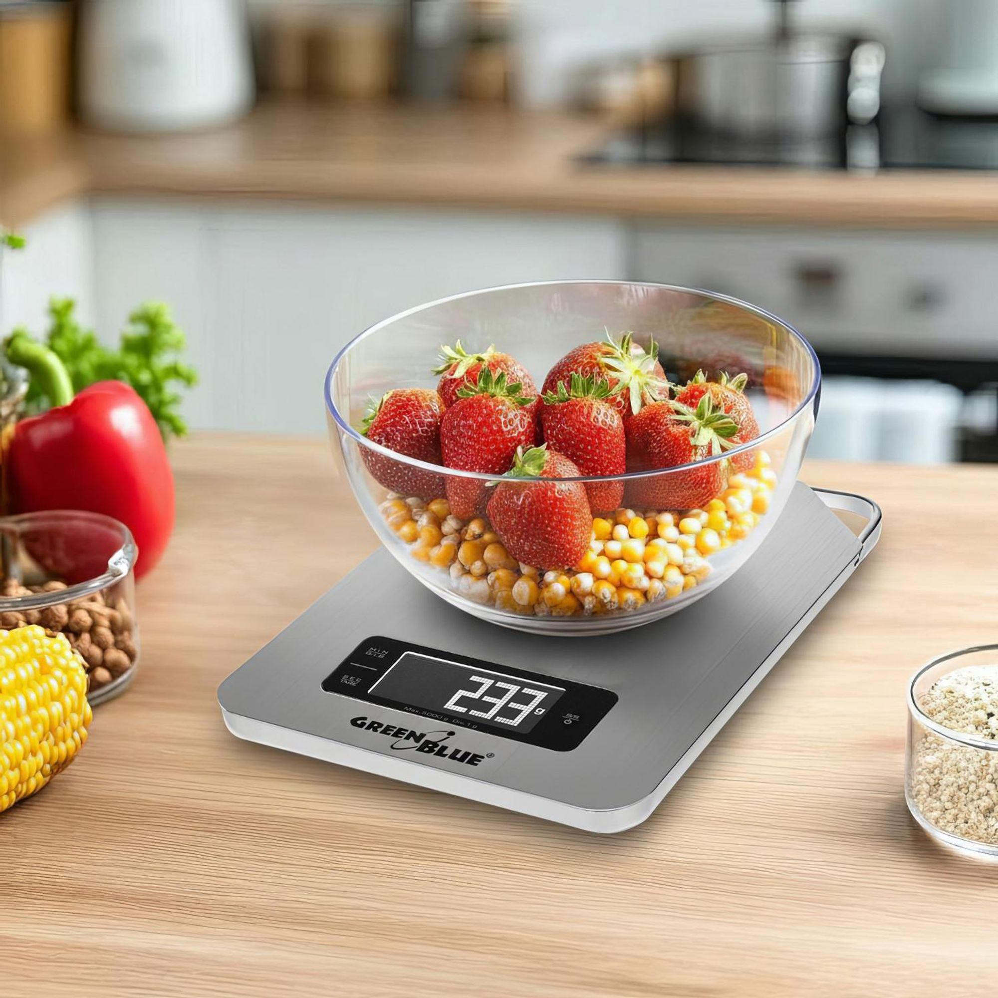 Digitale Küchenwaage Haushaltswaage Digitalwaage Edelstahl LCD-Display 5kg / 1g
