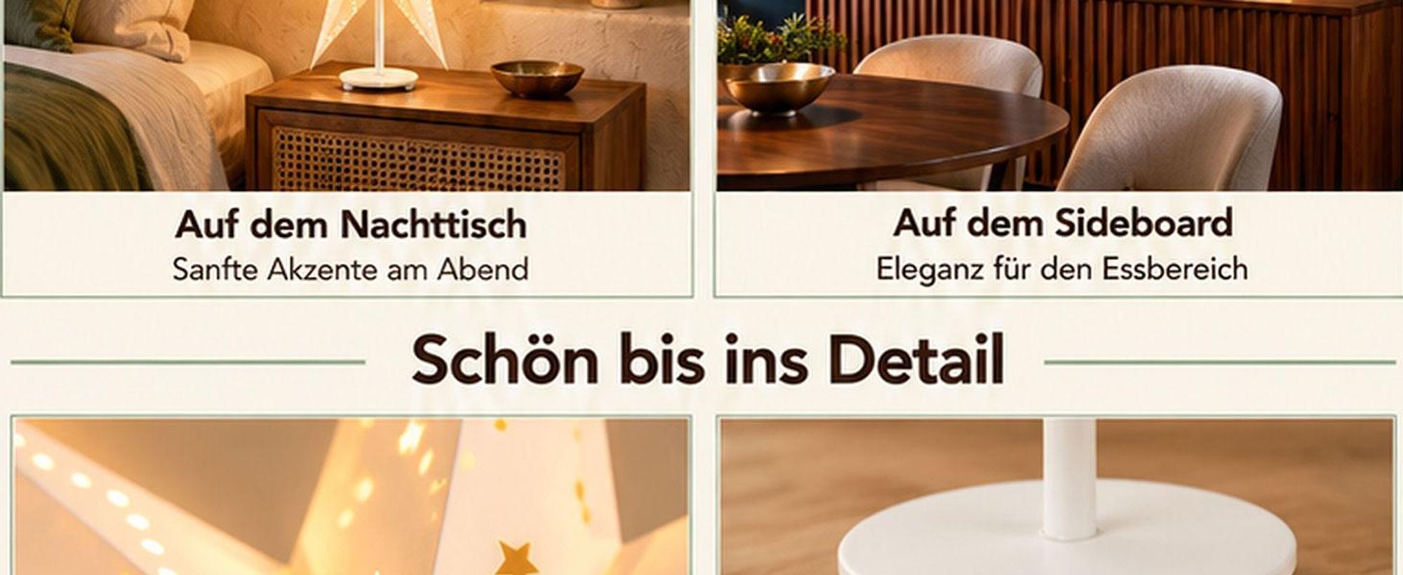 3D LED Papierstern 35 cm, Weihnachtsstern als Tischlampe, beleuchteter Stern für Fensterbank und Weihnachtsdeko