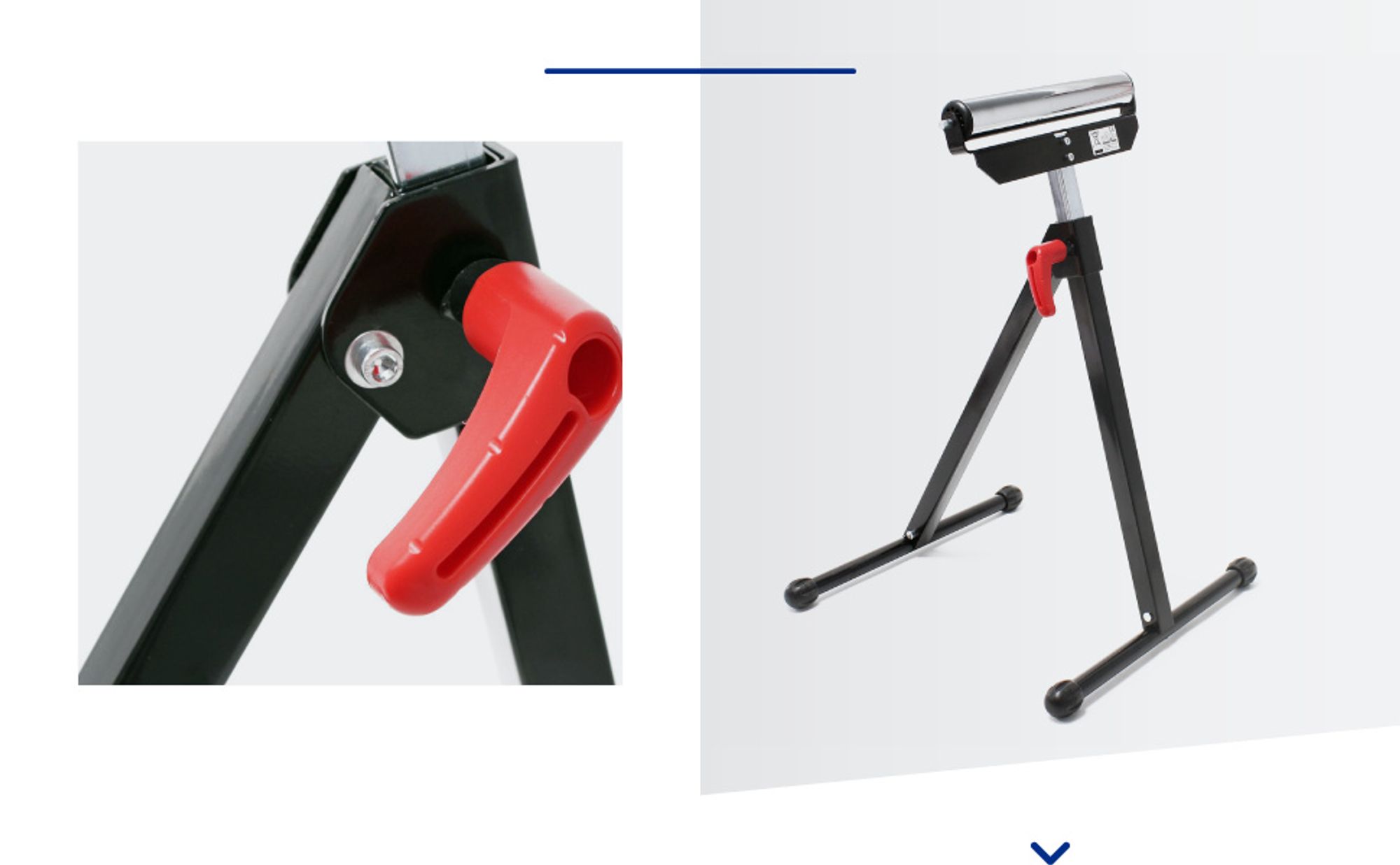 Wiltec Rollenständer bis 60 kg, Rollenbock höhenverstellbar 68-110 cm, aus Metall für Materialzuführung, Rollbock Stützbock Unterstellbock