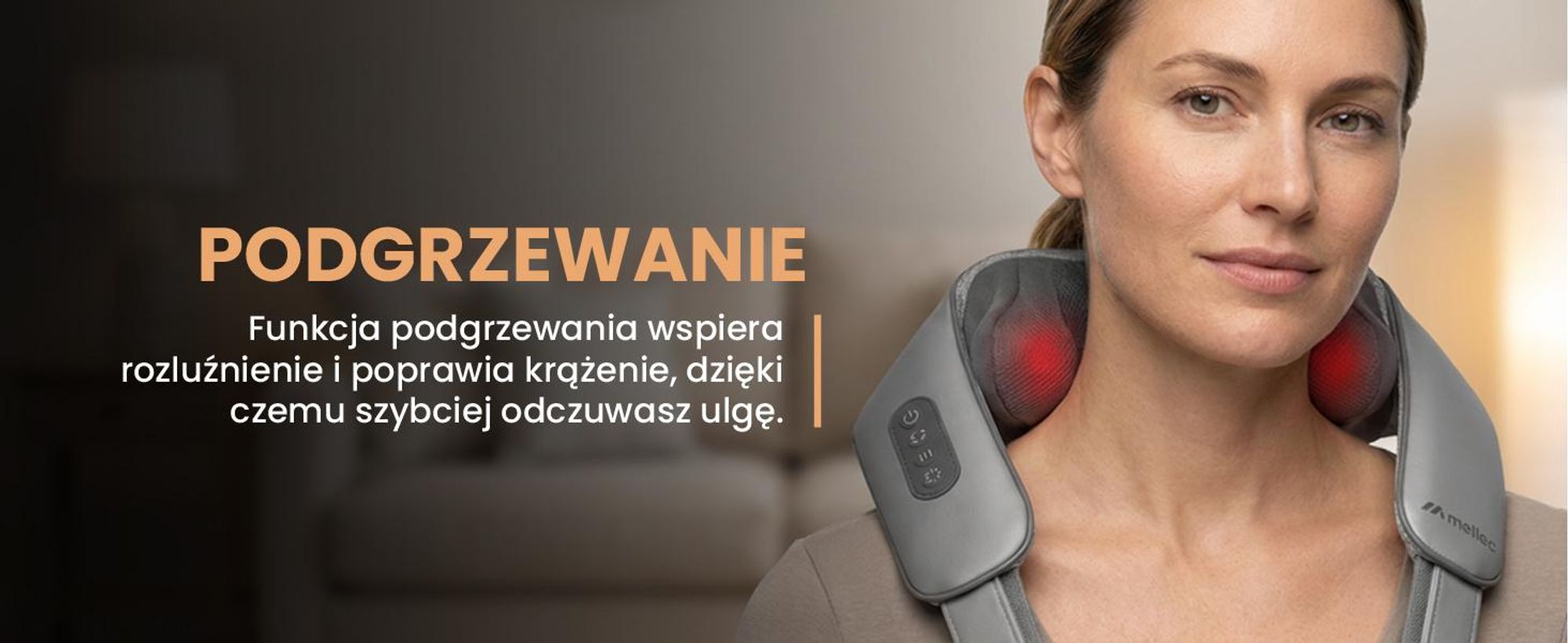 Masażer naramienny do karku rozgrzewający i łagodzący ból