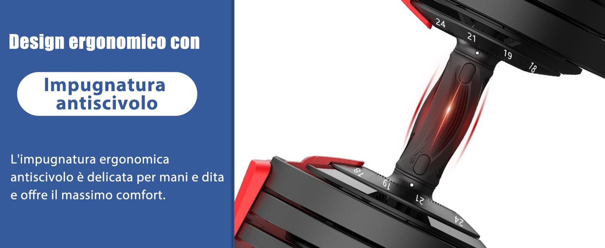 DH FitLife Manubrio Regolabile 3-24 kg con 12 Livelli di Peso, Pesi Variabili 12 in 1, Manubrio Corto Regolabile per Allenamento Casa