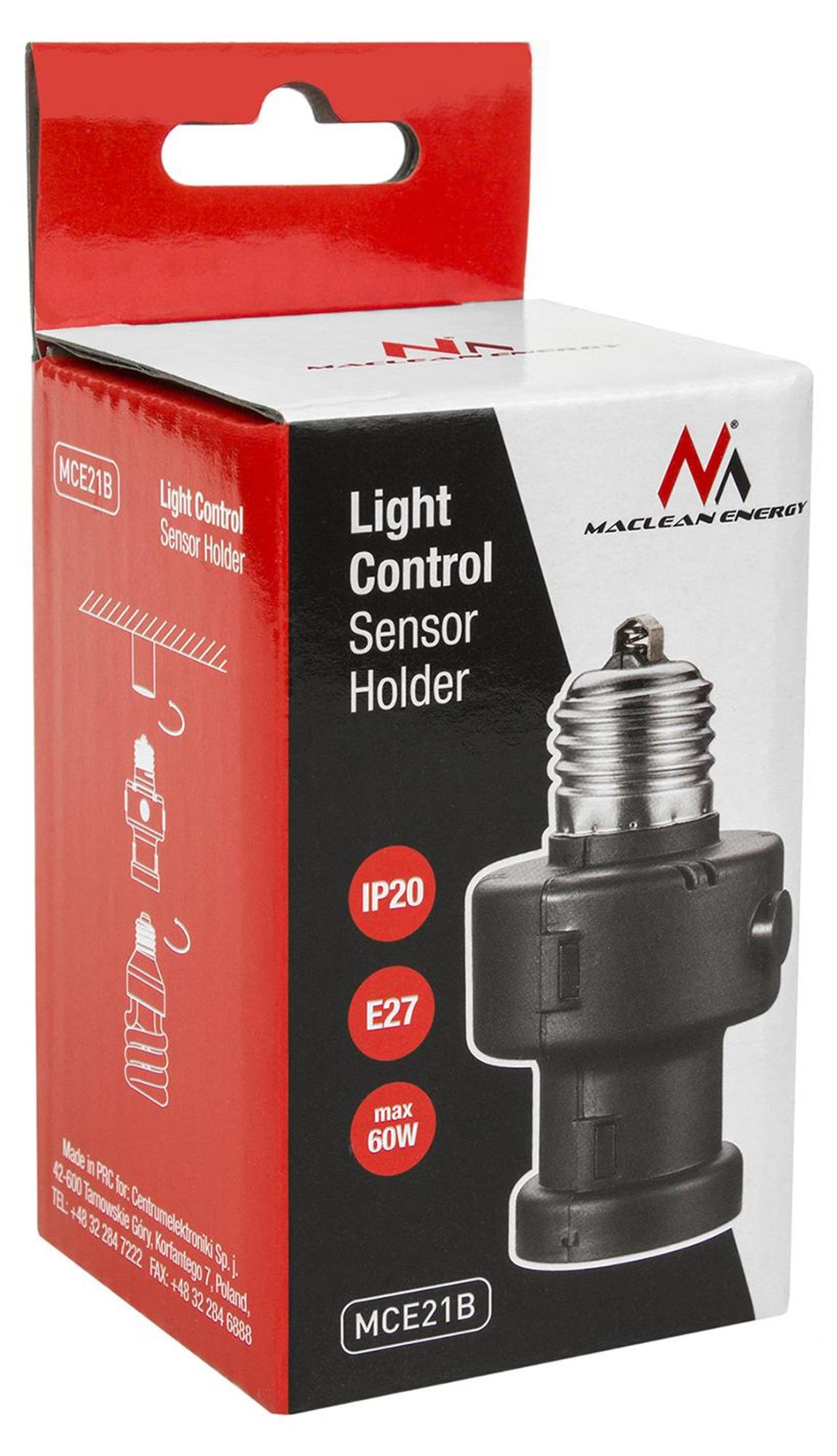 Lampenfassung Adapter für Lampen-Fassung mit Dämmerung-Sensor Lampensockel E27 schwarz