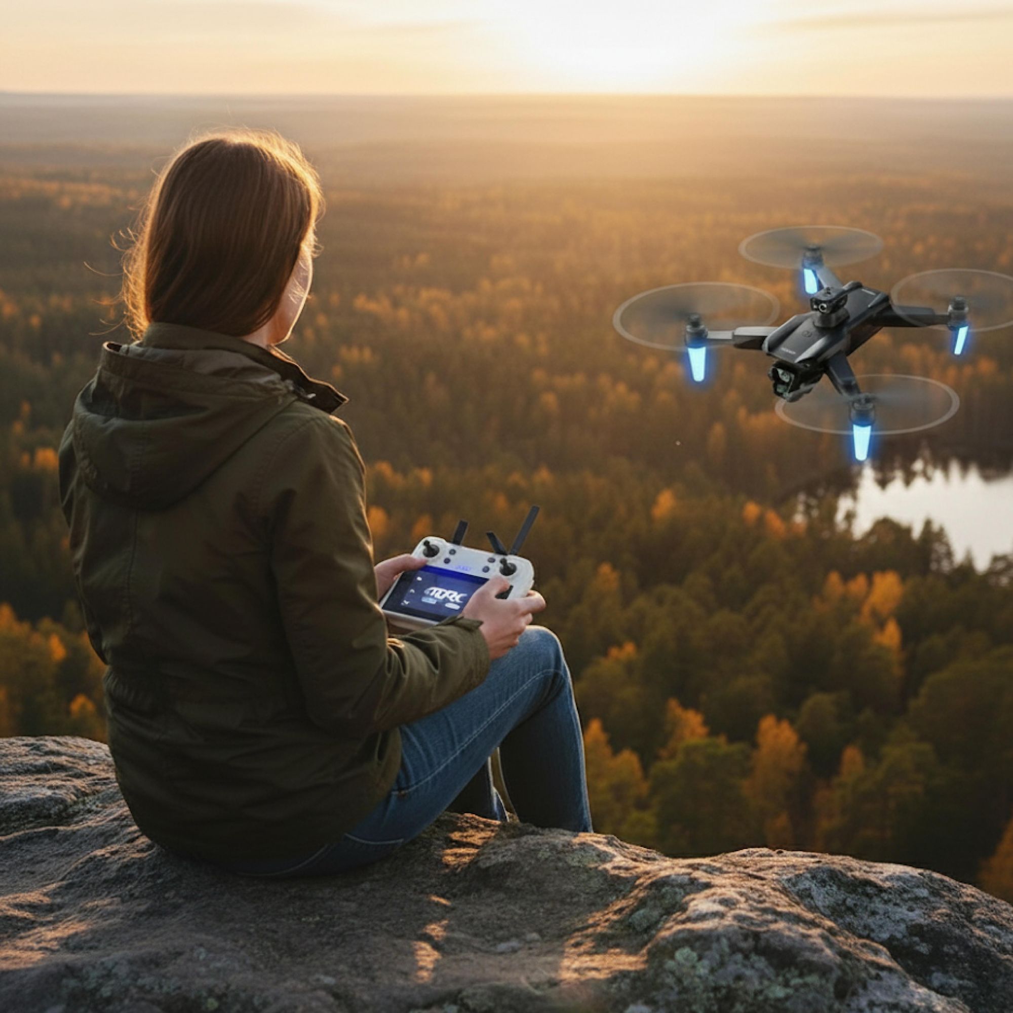 Drohne mit 4K Kamera & Hindernisradar, Bürstenlose Motoren, 75 Min. Flugzeit (3 Akkus), 2km Reichweite, Faltbarer Quadcopter für Anfänger, EVI TECH