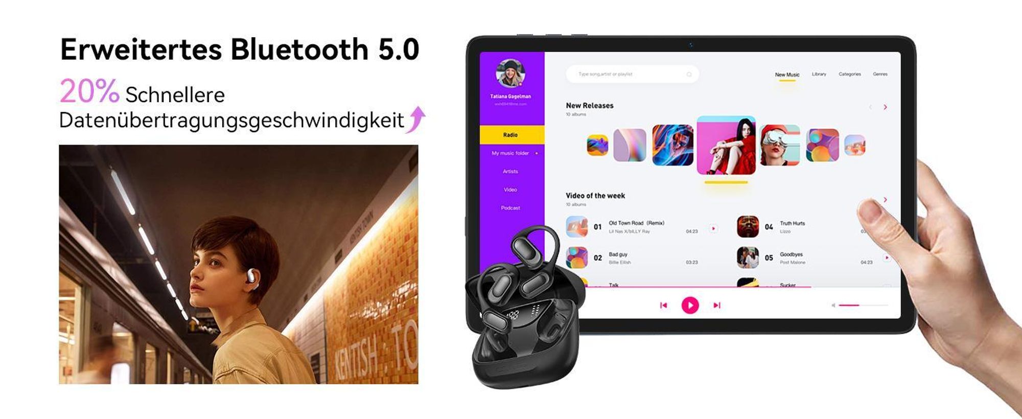 TABWEE T20 Android 16 Tablet 10.1 Zoll, 24GB(8+16) RAM+256GB ROM(2TB TF) mit Zubehör Tablet-PC, Widevine L1, 5G WiFi, Gemini Al
