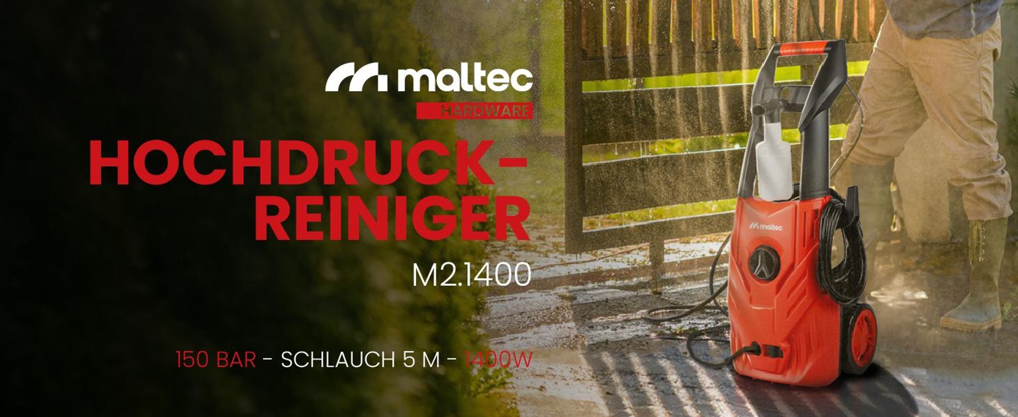 Hochdruckreiniger 150 bar mitTurbo-Düse und Aluminiumpumpe Selbstansaugfunktion