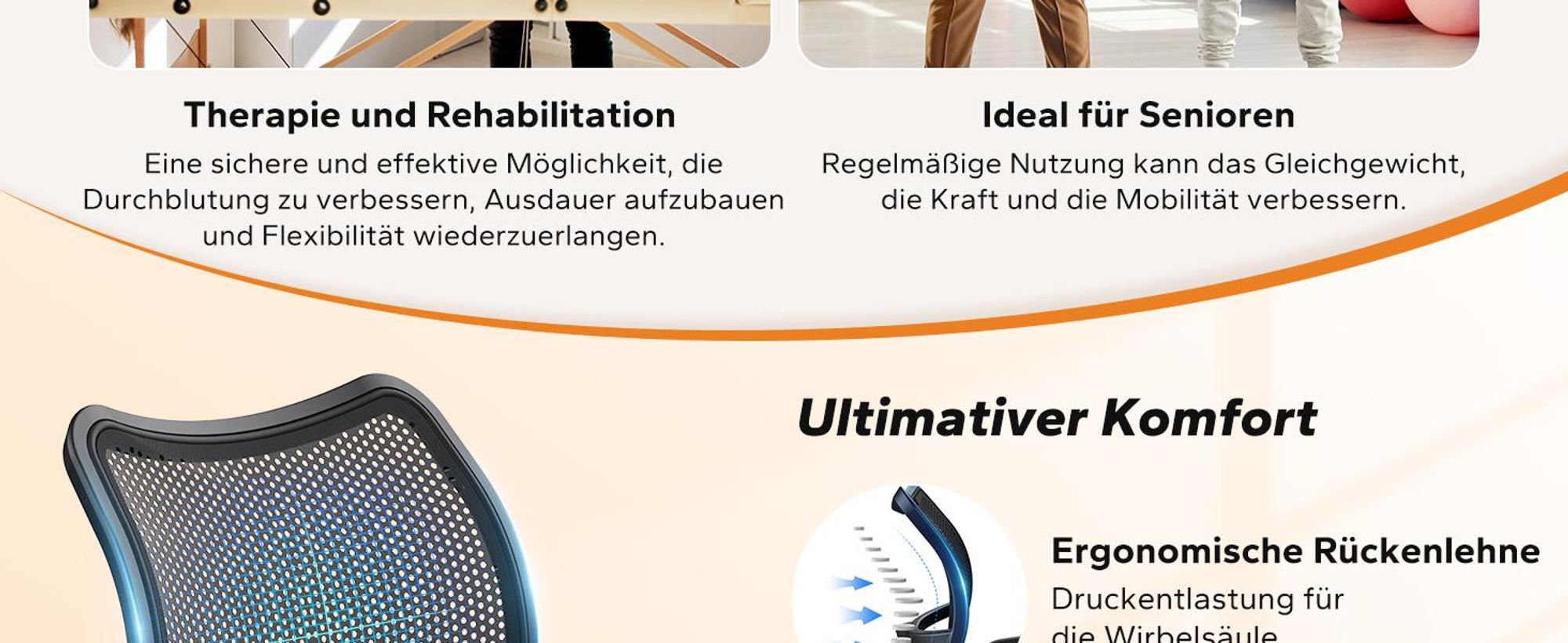 Liege-Heimtrainer für Zuhause, gelenkschonendes Fitnessbike bis 135 kg, Dual-Belt-Antrieb, ergonomischer Sitz mit Rückenlehne